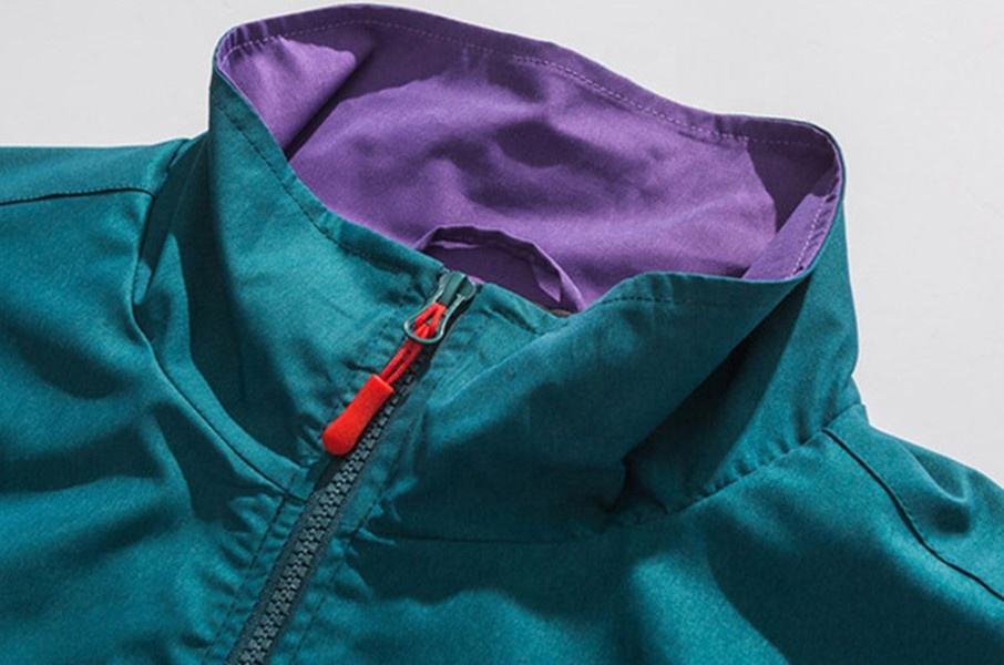 OEM-производитель, мужские комбинезоны контрастных цветов с вертикальным воротником, повседневная куртка-пальто