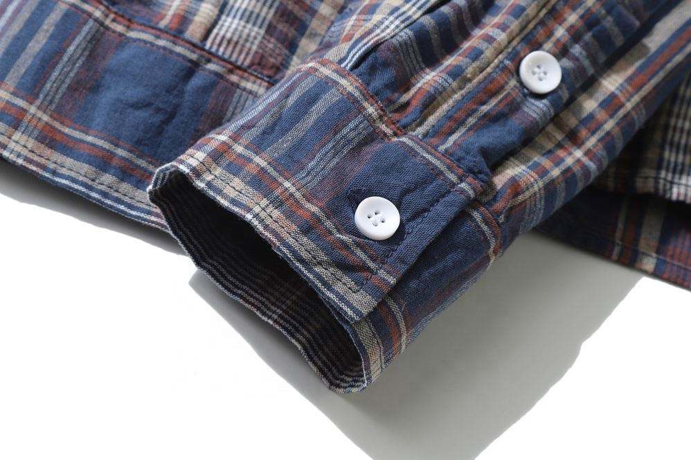 OEM Tillverkare Grossist Bomull Casual Oversize Storlek Full Pl&auml;d tryckta Vintage Lapel Shirts F&ouml;r m&auml;n