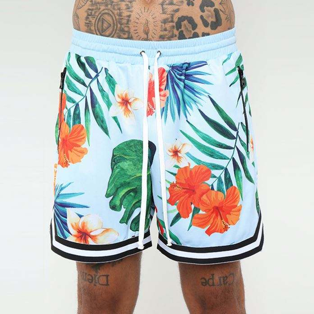 Oem ขายส่งเอวยางยืด Drawstring กางเกงขาสั้นบาสเก็ตบอลผู้ชาย