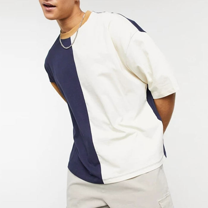 Mole Sale High Quality T Shirts Custom Color Block Short Sleeve Men Drop Humerum T Shirt