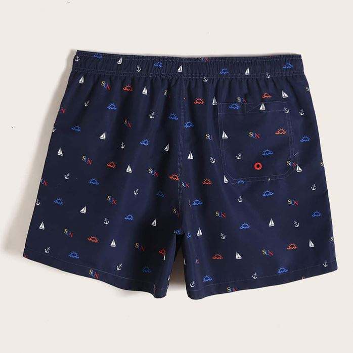 OEM оптовые мужские летние шорты с графическим принтом и шнуровкой на талии, пляжные шорты