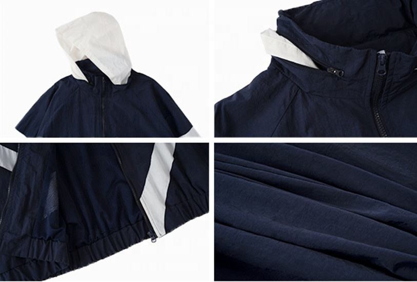 Vodootporna leteća majica s kapuljačom s patentnim zatvaračem prilagođena proizvođaču OEM-a, nova jakna s retro šavovima