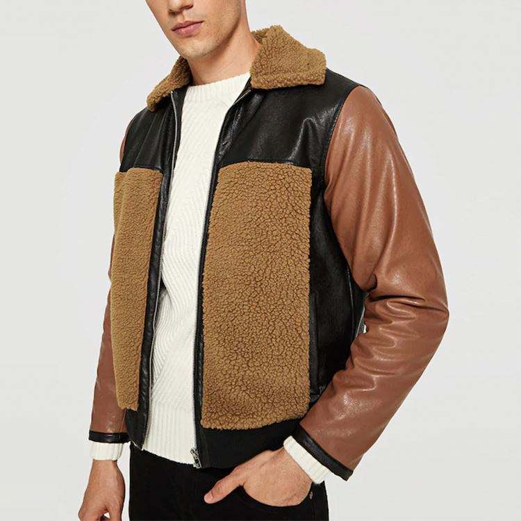 Chaquetas Hombre Мужская дубленка на молнии из искусственной кожи Зимняя одежда Кожаные куртки