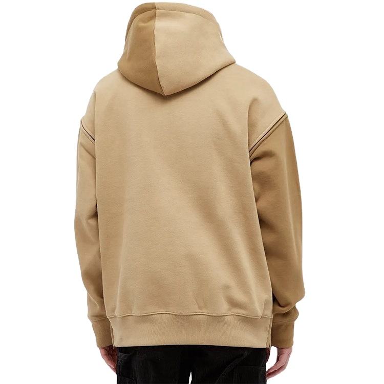 Custom Men Color Block Oversized hettegenser Avtakbare ermer Half Zip Hettegensere