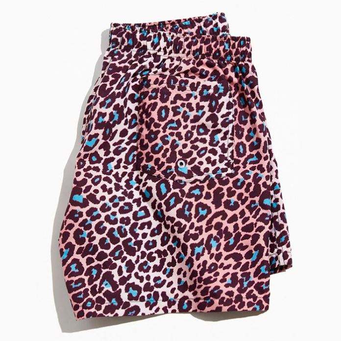 Musim Panas Baru Fesyen Gim Seluar Pendek Lelaki Seluar Pendek Renang Allover Leopard Printed Seluar Pendek Pantai Lelaki
