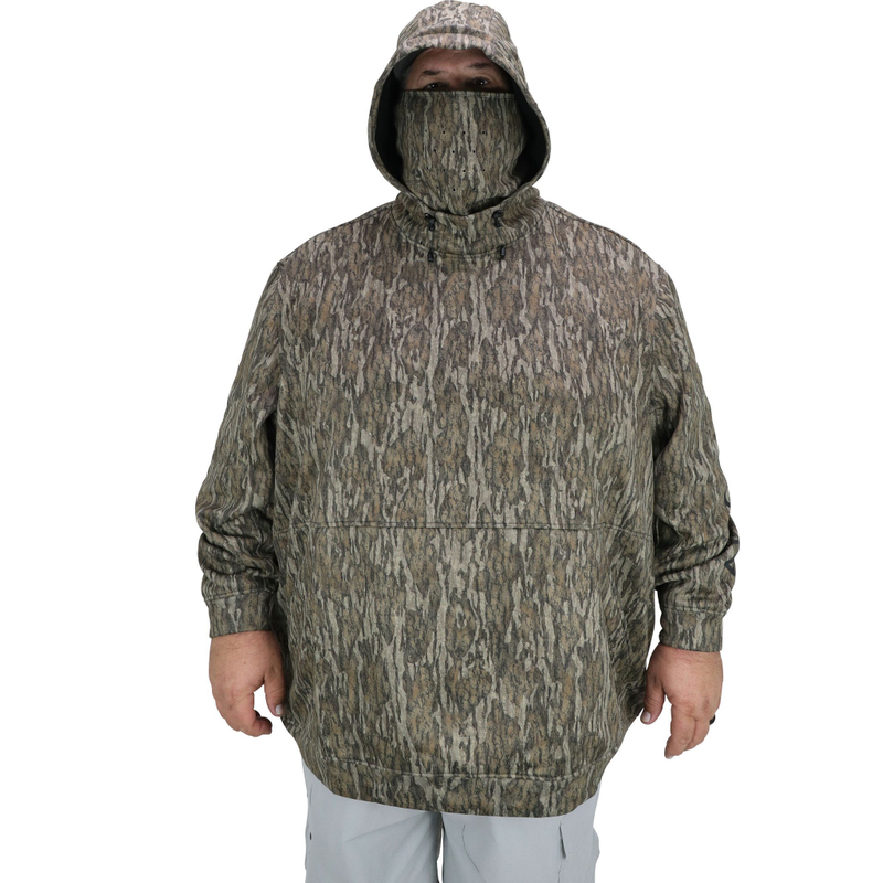 OEM-Hersteller individuelles Logo 100 % Poly Bonded Microfleece Mossy Camo Face Cover Herren Angel-Hoodie