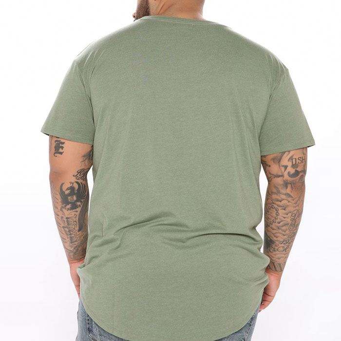 Manufacturers Tutus T-Shirt Sleeve Crew Collum Viri circa Curvam Hem T-shirt