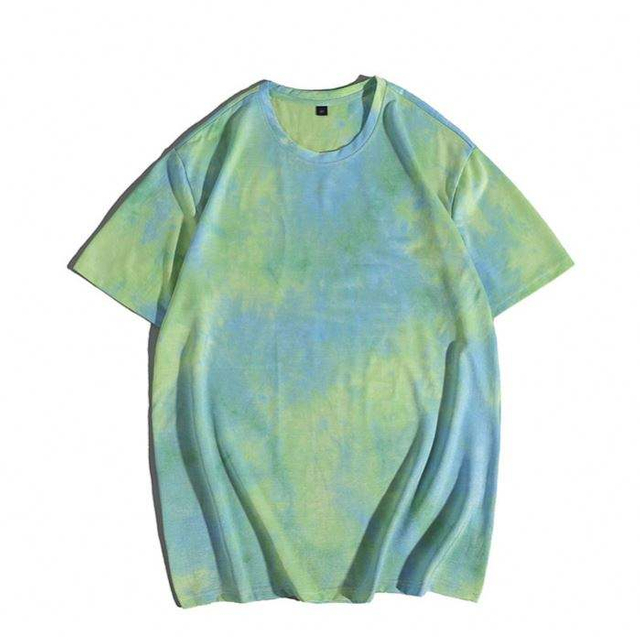 Camiseta hip hop personalizada de f&aacute;brica oem ver&atilde;o manga curta masculina gola redonda tie-dye camiseta unissex