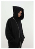 Pengeluar OEM Berkualiti Tinggi Berat Berat Bordir Zip Hoodie Logo Tersuai Besar Besar Zip Penuh Hoodie Muka Kosong Zip Hoodie
