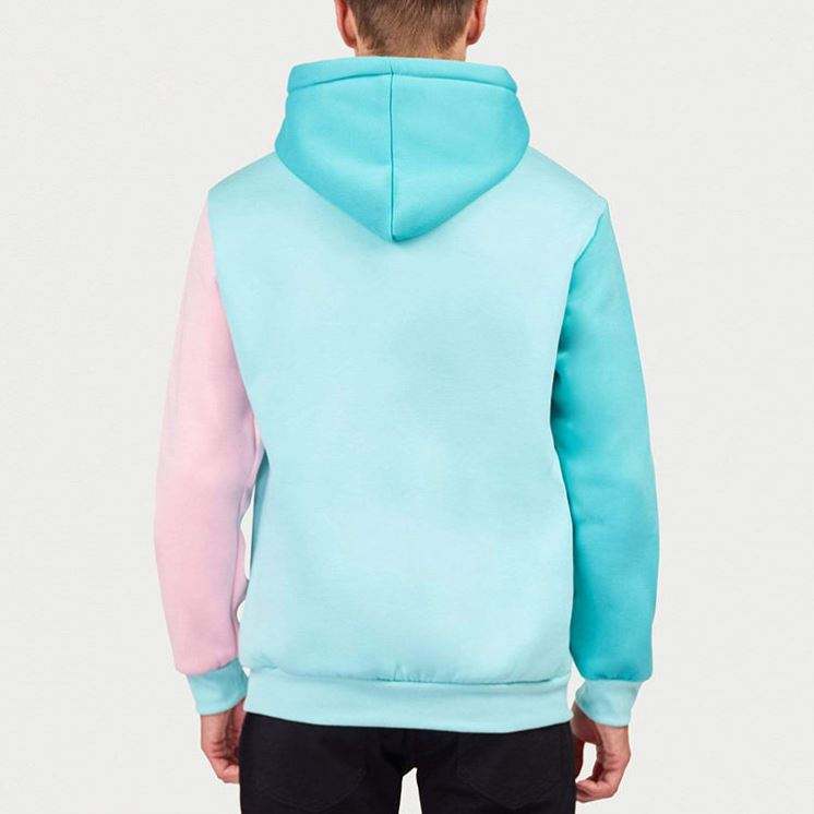 Fabricante OEM personalizado novo design em branco pul&ocirc;ver de manga comprida de alta qualidade com capuz de algod&atilde;o patchwork colorido