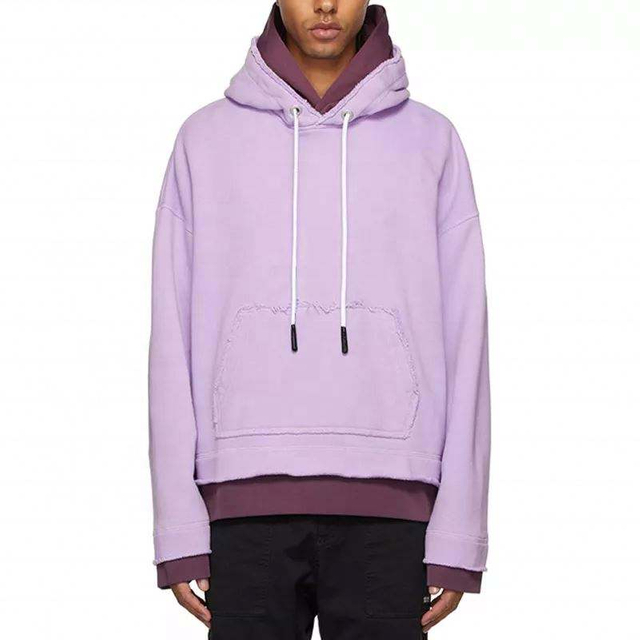 Fabricant OEM personnalis&eacute; French Terry 100% coton &eacute;pais double couche sweat &agrave; capuche surdimensionn&eacute; pour hommes