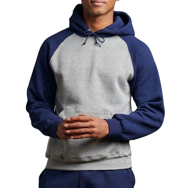 OEM ražotāja pielāgots vīriešu sporta krāsu bloks fitnesa sporta zāle Raglan piedurknēm kapuces džemperis