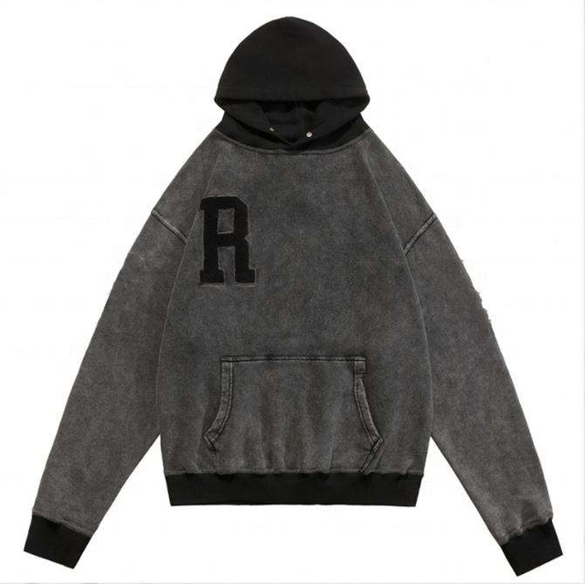 Pengilang OEM Sulaman Tuala Tersuai Vintaj Kasual Sweatshirt Tersuai Bersaiz Besar Hoodies Lelaki Hoodies