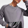 OEM v&yacute;robce Zak&aacute;zkov&aacute; Nov&aacute; M&oacute;da Muži Kontrast Pu Kůže Kapsa Oversized Fleece Bavlna Mikiny Pulovry