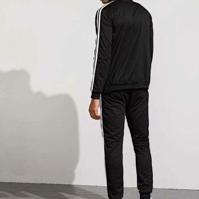 Engros Custom Sports Side stribet Zip Up jakke Jogger S&aelig;t M&aelig;nd Sweat Suit Tr&aelig;ningsdragt