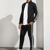 Engros Custom Sports Side stribet Zip Up jakke Jogger S&aelig;t M&aelig;nd Sweat Suit Tr&aelig;ningsdragt