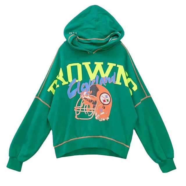 บริการ OEM โลโก้พิมพ์แบบกำหนดเอง Contrast Stitch Hoodie 100 Cotton