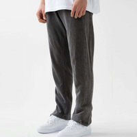 Ražotāja pielāgotas vintage mazgātas melnas vīriešu kokvilnas biezās sporta bikses