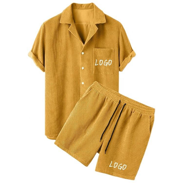 Custom Mens Mens Mans Shirts Shorts Set Two Piece Shirt Shorts Tepl&aacute;kov&aacute; souprava