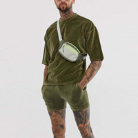 Bộ đồ thể thao nhung ngắn tay giản dị d&agrave;nh cho nam chất lượng cao