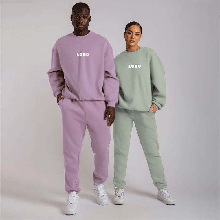 OEM-produsenter tilpasset treningsdress uten merke for menn ensfarget todelt hettegenser joggersett Unisex treningsdress