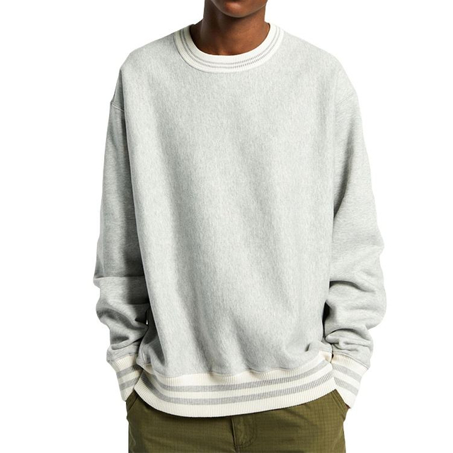 &Eacute;chantillon gratuit en gros &agrave; manches longues 100 % coton hommes sweat-shirts &agrave; col rond