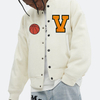 Produttore OEM di alta qualit&agrave; ricamo in ciniglia da uomo maniche in pelle college bomber da baseball personalizzato giacca college Letterman