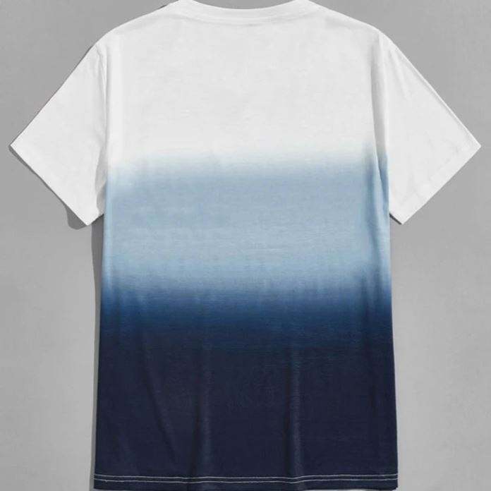 OEM anpassad logotyp Tom mjuk bomullstr&ouml;ja Kort&auml;rmad m&auml;n Fickdetalj Ombre Basic Tshirt