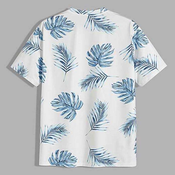 Gorąca sprzedaż hurtowa na zam&oacute;wienie T-shirt z nadrukiem tropikalnym na całej powierzchni z kr&oacute;tkim rękawem i okrągłym dekoltem Męskie koszulki z nadrukiem cyfrowym