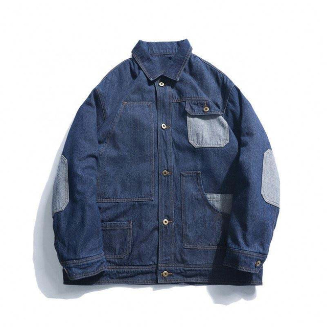 Veste de manteau en coton Denim pour hommes, fabricant OEM personnalis&eacute;, r&eacute;tro d&eacute;contract&eacute;, ample, couleur contrast&eacute;e, poche