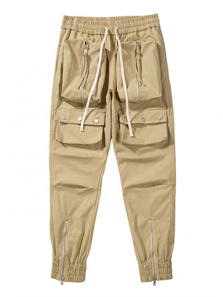 Produttore OEM 2022 Prodotti Pantaloni da jogging con giacca a vento dal taglio ampio Pantaloni sportivi con tasca multi-zip in nylon Pantaloni cargo
