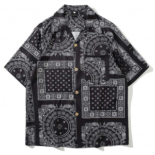 Fabricante OEM atacado personalizado em toda a bandana estampada em camisas do Hava&iacute; para homens