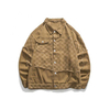 Producent OEM Nowe niestandardowe logo Patchwork Denim Plaid Lapel Vintage Casual Top Jacket