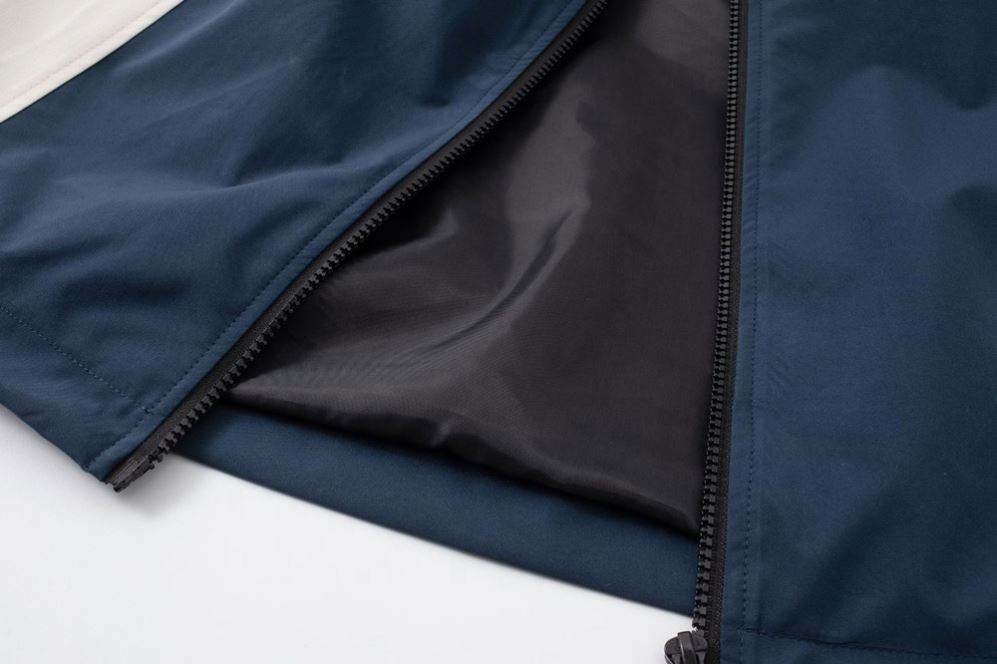 Fabricante OEM, tallas grandes personalizadas, costuras en contraste, cuello levantado popular, chaqueta informal con cremallera