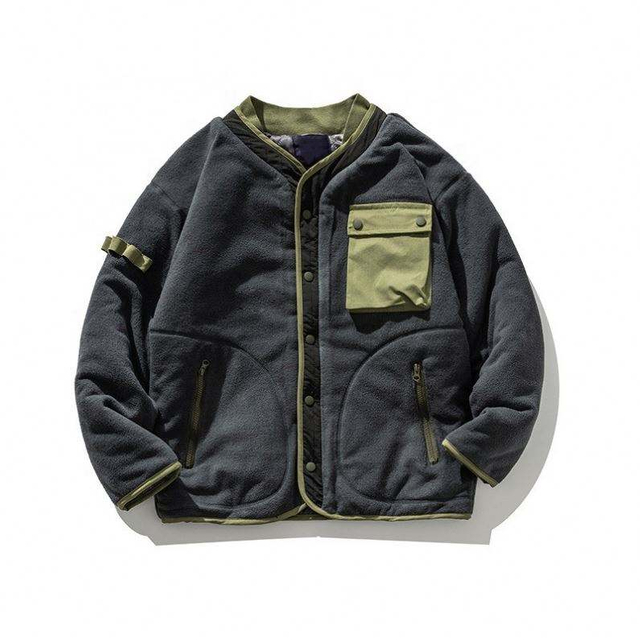 OEM ထုတ်လုပ်သူ စိတ်ကြိုက် Multi-Pocket Solid Colour Ribbed Hem Stand ကော်လာ Cotton Coats Jacket