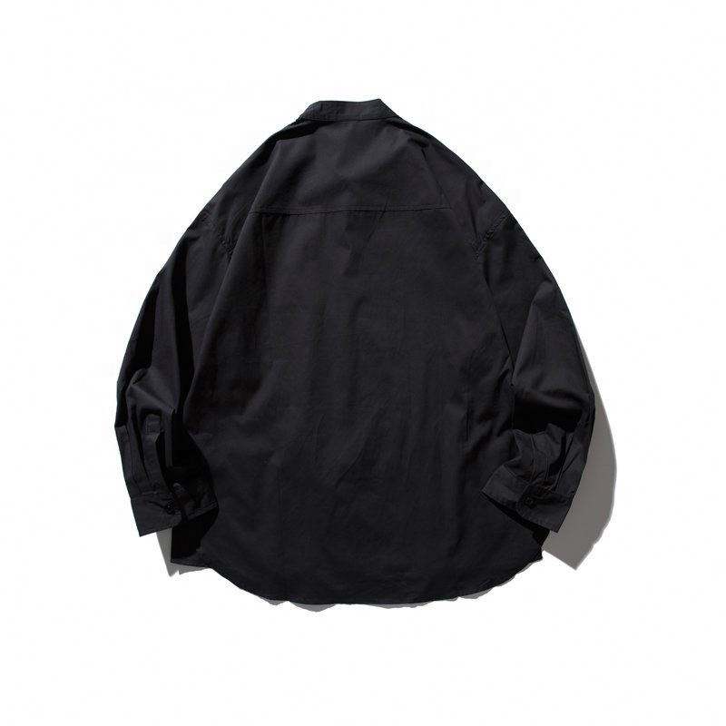 Camisas de hombre de servicio de fabricante OEM, camisas holgadas de color s&oacute;lido a la moda Retro informal para hombres, camisas 100% algod&oacute;n