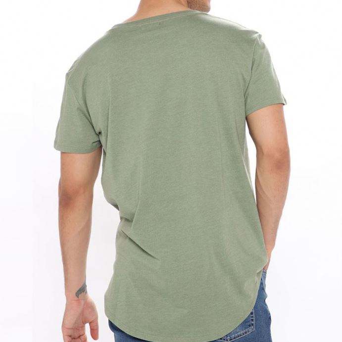 Manufacturers Tutus T-Shirt Sleeve Crew Collum Viri circa Curvam Hem T-shirt