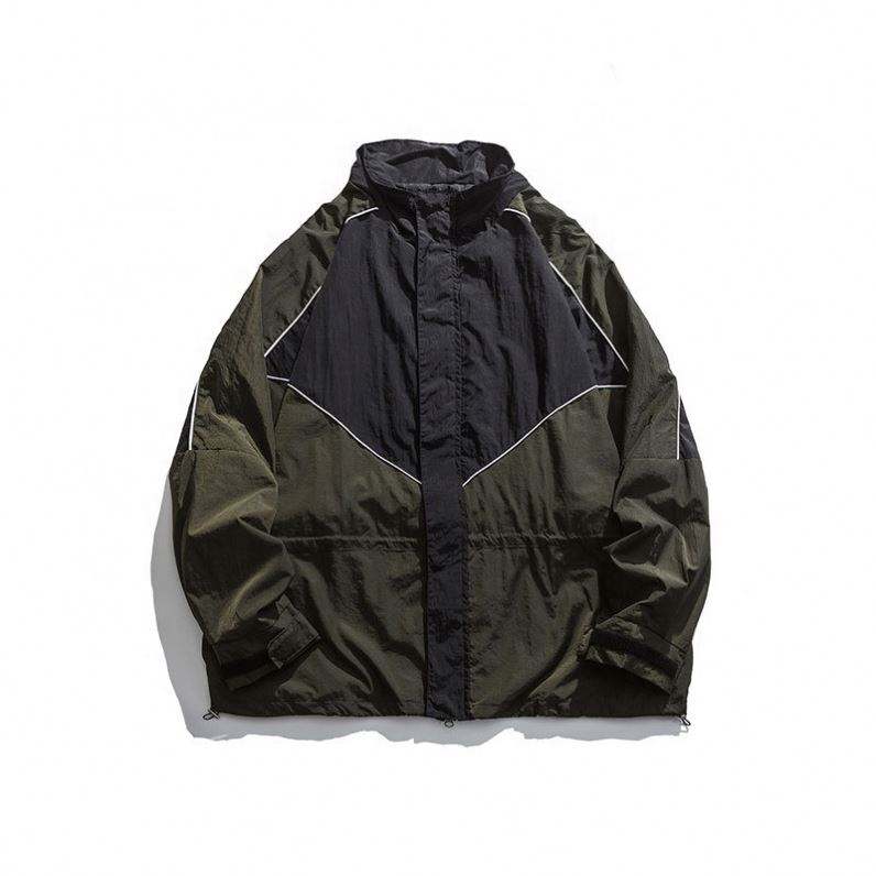 Veste ample &agrave; col montant avec coutures contrast&eacute;es, fabricant OEM, mode personnalis&eacute;e