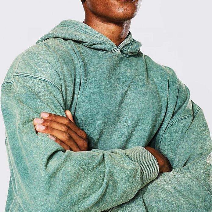 Fabricant OEM personnalis&eacute; de haute qualit&eacute;, surdimensionn&eacute;, uni, lourd, &eacute;pais, vert, Vintage, lav&eacute;, pull &agrave; capuche