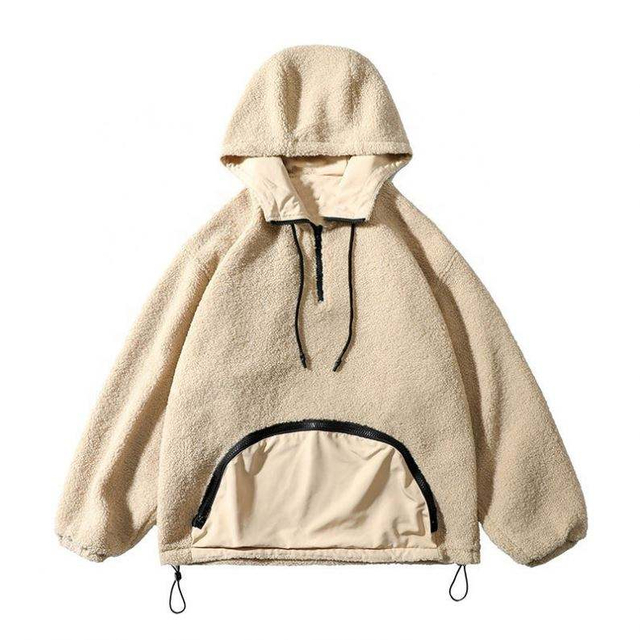 ຜູ້ຜະລິດ Oem Hoodie Customized Big Yards Men's Clothing Fashion Pocket Granular Fleece Pullover Jacket