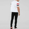 T-shirt maniche a righe con stampa personalizzata T-shirt bianca girocollo a maniche corte da uomo sfusa