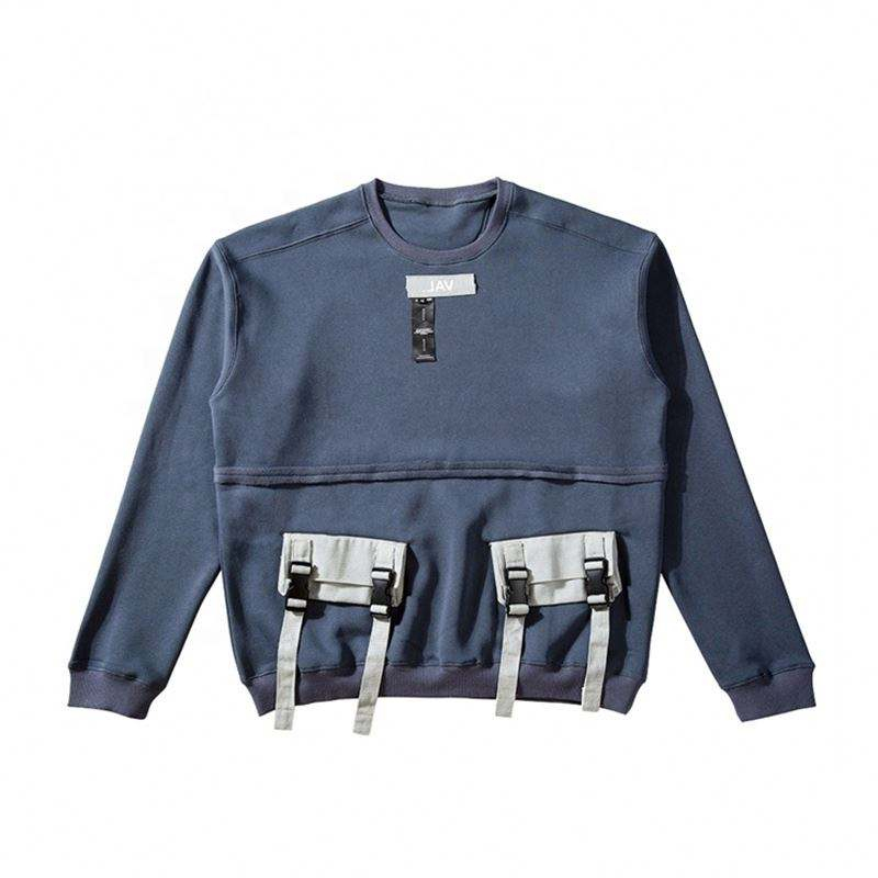 Sweat &agrave; capuche surdimensionn&eacute; en coton pour hommes, fabricant OEM, mode, Logo personnalis&eacute;, pull-over, poche, Style de rue, Cargo