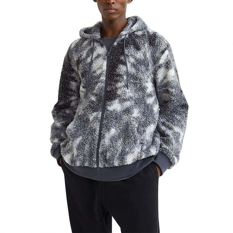 Fabricante OEM personalizado inverno calor moda manga longa streetwear solto cord&atilde;o z&iacute;per casacos masculinos com capuz