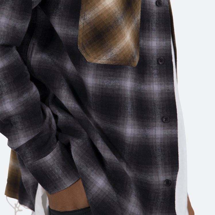 OEM ražotāja pielāgoti, atvieglināti pieguļoši divu toņu krāsu bloki ar garām piedurknēm ar lielām rūtainām rūtiņām vīriešiem