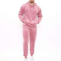 Matching Tracksuits plain Velor Jogging Sweatsuit men Two Piece Sweatpants and Hoodie Set