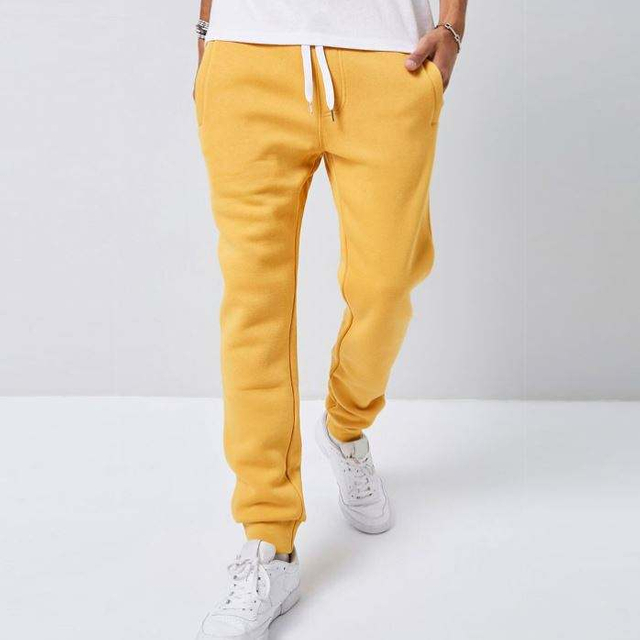 ຜູ້ຜະລິດ Custom Pants Men Drawstring Waist Solid Color Fleece Men Jogger Sweatpants