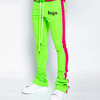Skinny Pants Color Block Drawstring Waist Men Stacked Joggers