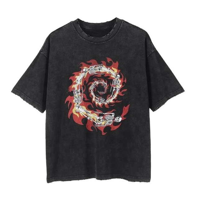 Laadukas tukku Vintage Acid Wash T-paidat Printing Miesten T-paidat