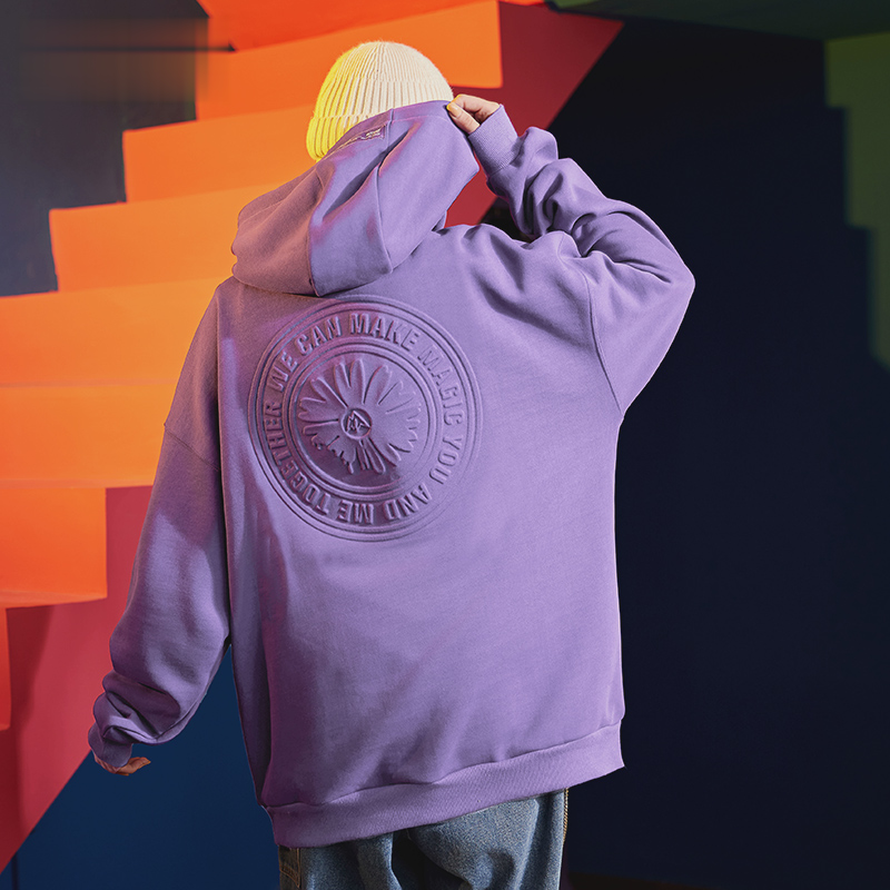 100 % bomull herre tilpasset logogenser Unisex bokstavutskrift 3D-preget hettegenser