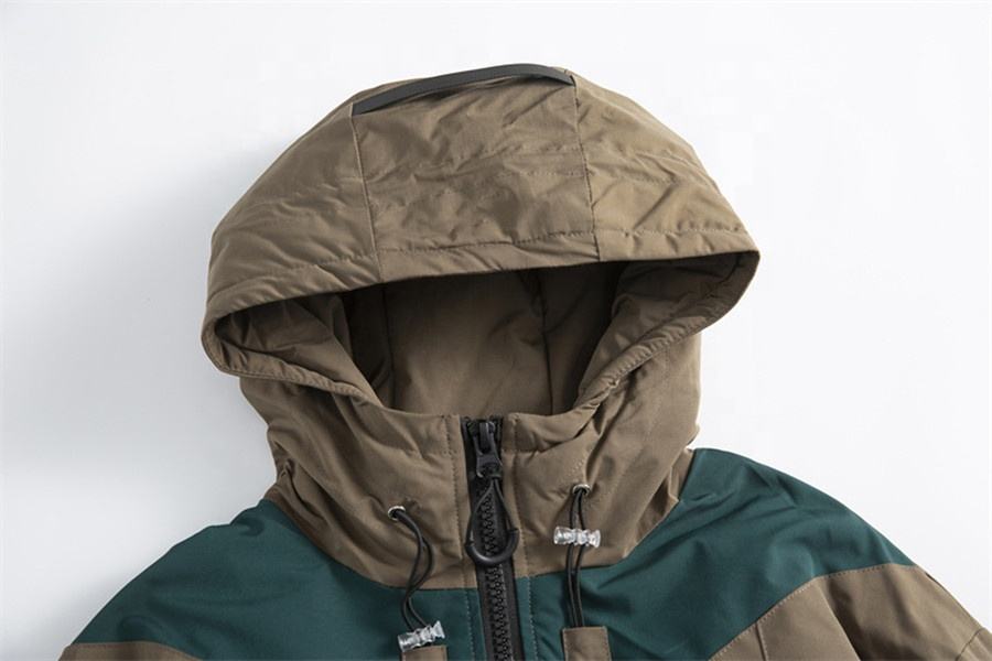 OEM 제조업체 맞춤형 후디 다운 충돌 패치워크 루즈 코튼 패딩 코트 재킷